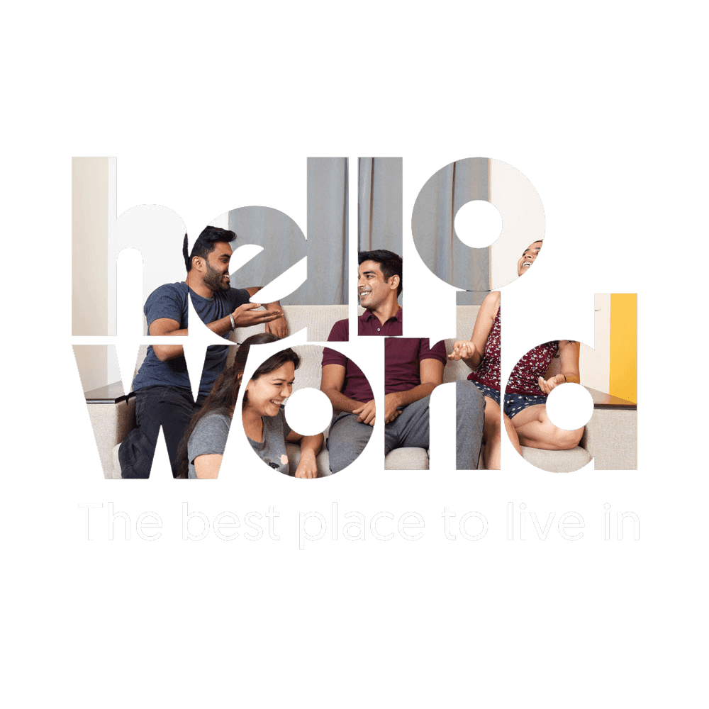 HelloWorld wordmark formed from community photos